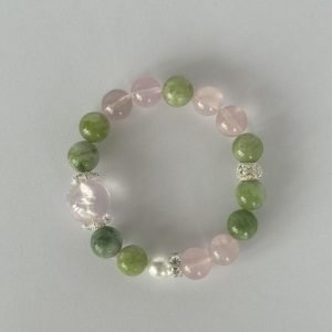 Rose Quartz & Green Rutilated Quartz Harmony Bracelet