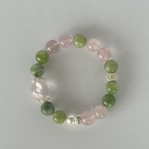 Rose Quartz & Green Rutilated Quartz Harmony Bracelet