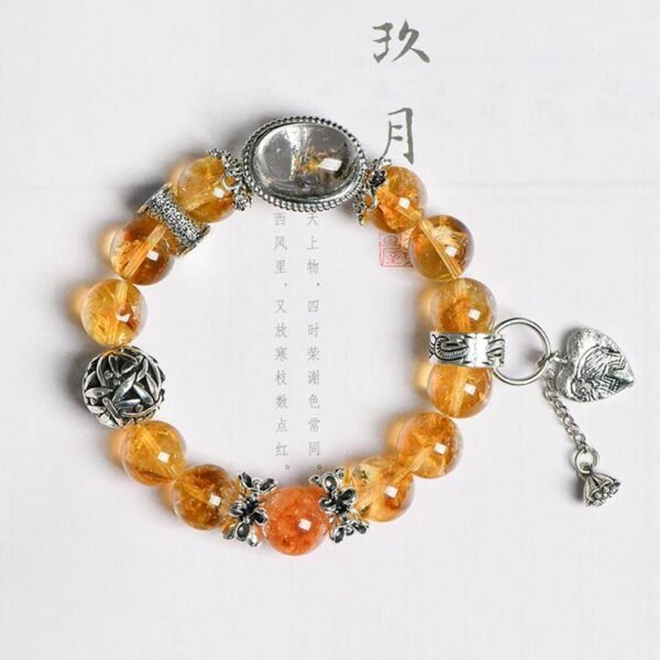 NO.3  Citrine & Four-season Phantom Quartz Box Bracelet