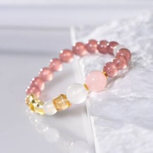 NO.5  Strawberry Quartz& Rose Quartz Bracelet