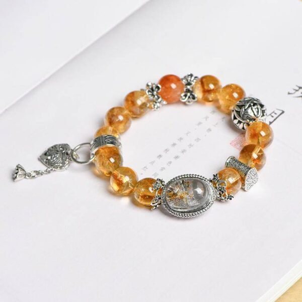 NO.3  Citrine & Four-season Phantom Quartz Box Bracelet - Image 2