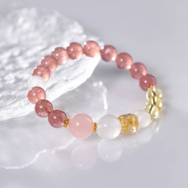 NO.5  Strawberry Quartz& Rose Quartz Bracelet - Image 2