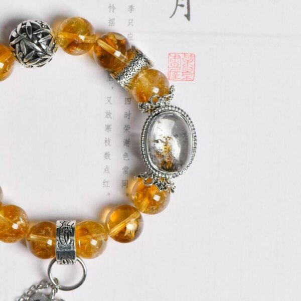 NO.3  Citrine & Four-season Phantom Quartz Box Bracelet - Image 3