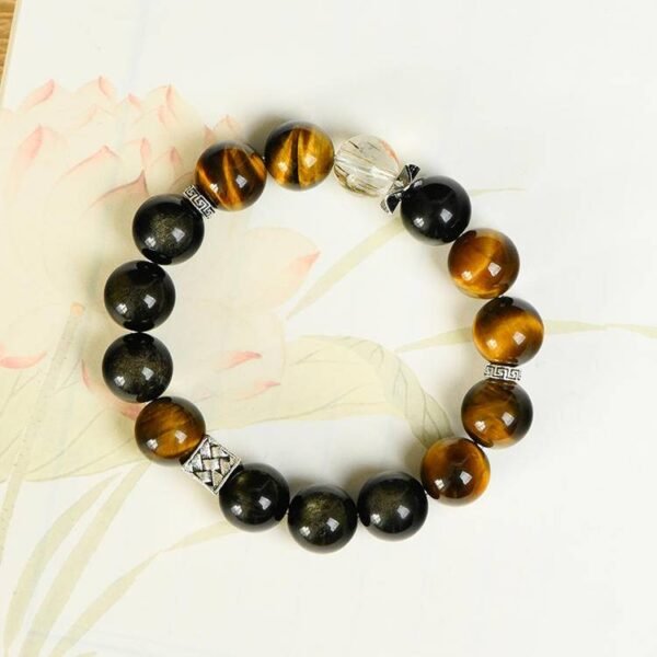 NO.4  Gold Obsidian &Tiger’s Eye Bracelet - Image 3