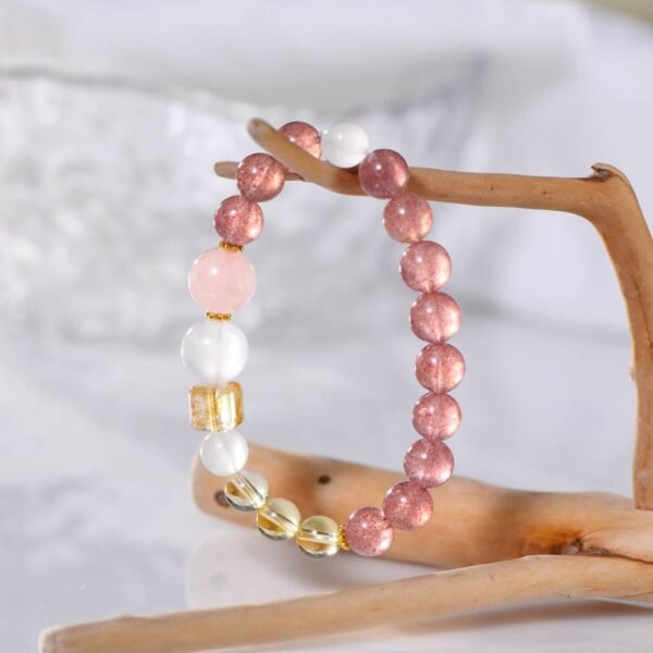 NO.5  Strawberry Quartz& Rose Quartz Bracelet - Image 3