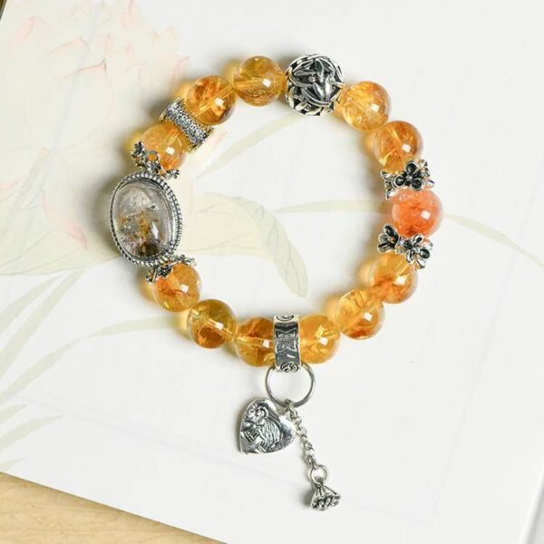 NO.3  Citrine & Four-season Phantom Quartz Box Bracelet - Image 4