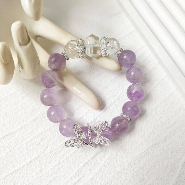 NO.1  Amethyst & Clear Quartz Bracelet - Image 3