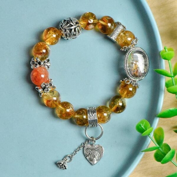 NO.3  Citrine & Four-season Phantom Quartz Box Bracelet - Image 5