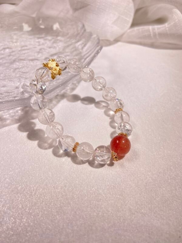 NO.11 Clear & Rose Quartz Bracelet - Image 2