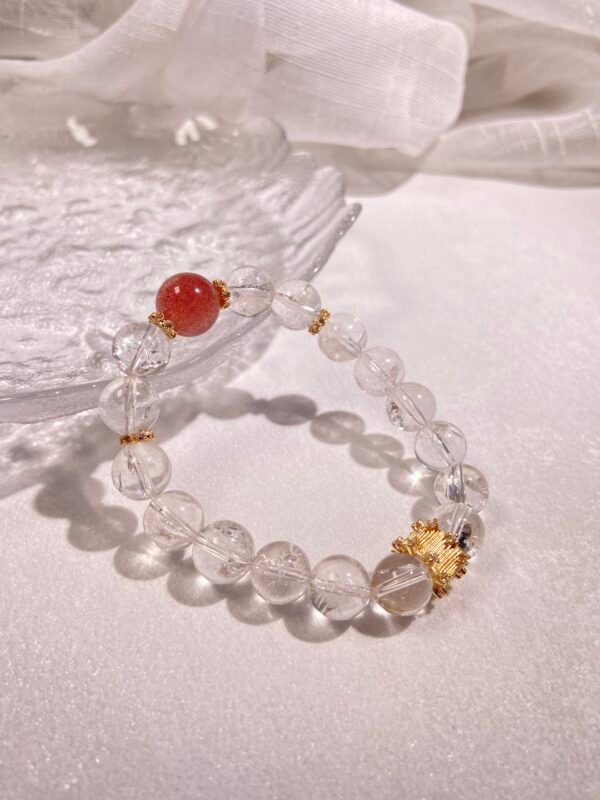 NO.11 Clear & Rose Quartz Bracelet - Image 3